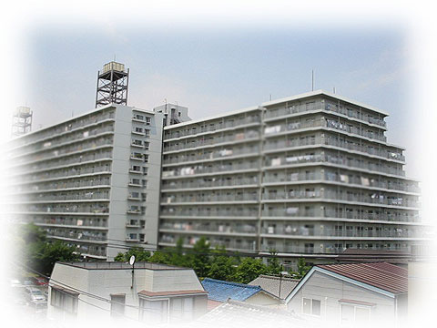 現地外観写真　総戸数３０２戸の大型マンションです