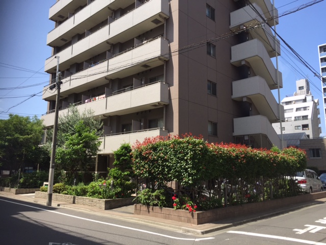 現地外観写真　開放感のある角地に立地しています。