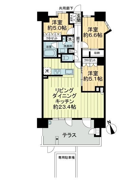 プラセシオン金山 1階3ldk Mhf 大京穴吹不動産