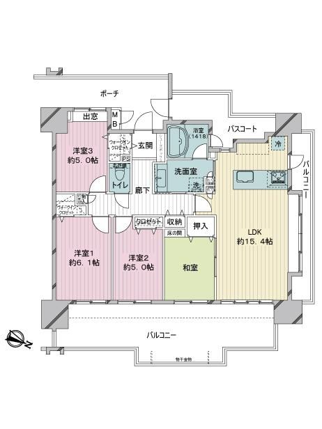 エイルマンション城西の杜 9階4ldk Mhf 大京穴吹不動産