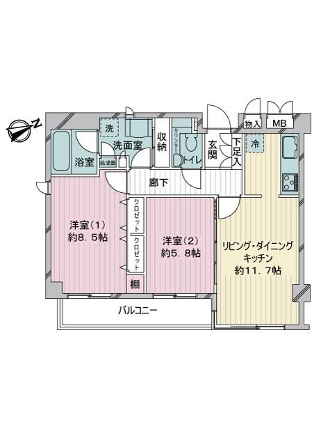 ユニーブル落合 2階2ldk Mhf 大京穴吹不動産