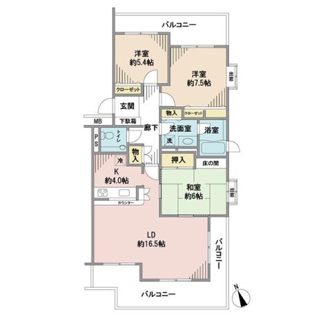 グランパティオ 3階3ldk Oaf 大京穴吹不動産