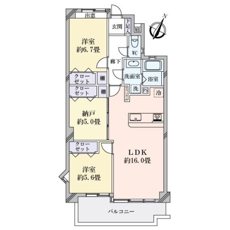 ナビシティ白砂 3階2ldk S 納戸 Oaf 大京穴吹不動産