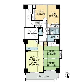 サーパス中央公園 4階4LDK｜宮崎市の賃貸マンション・賃貸