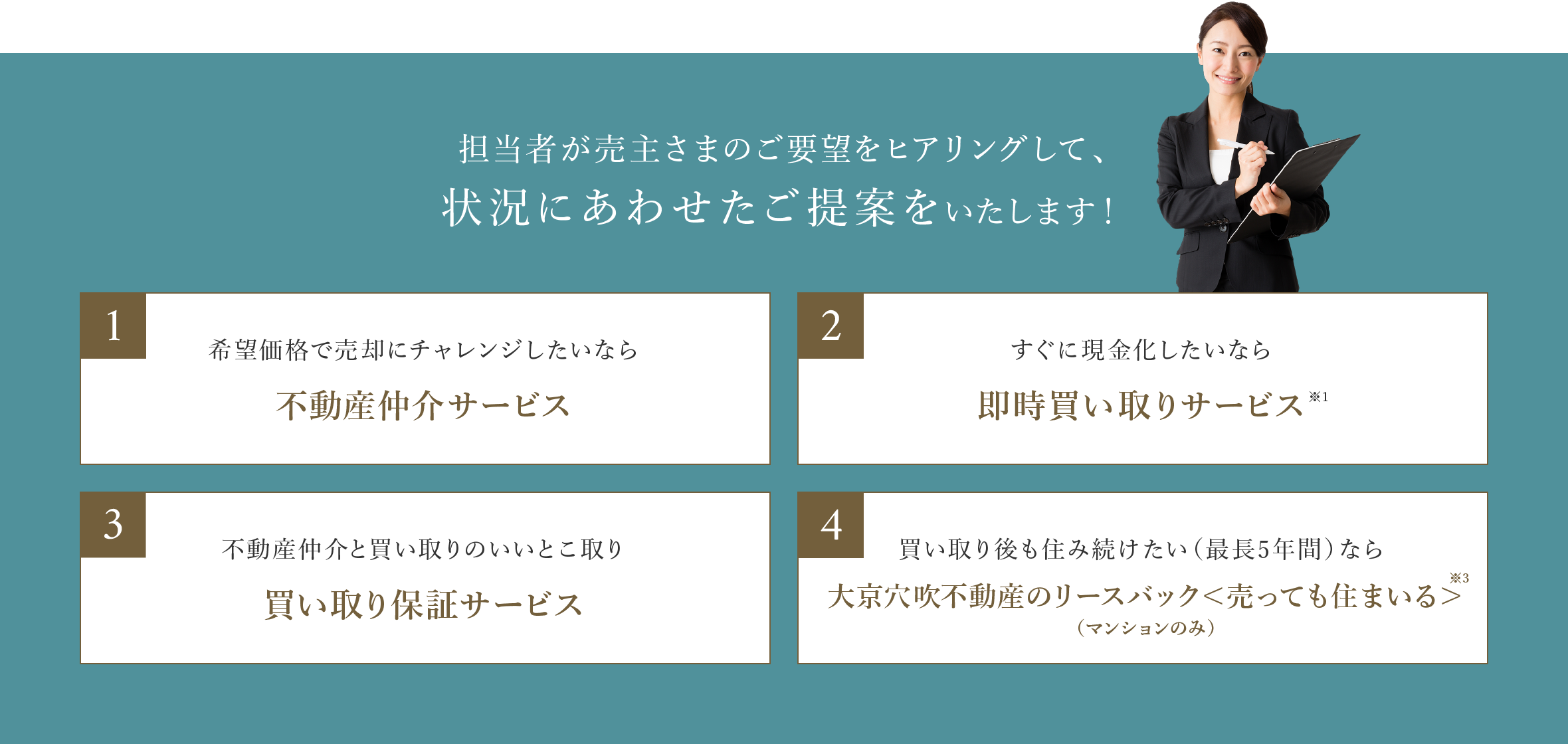最適なご提案をいたします!
