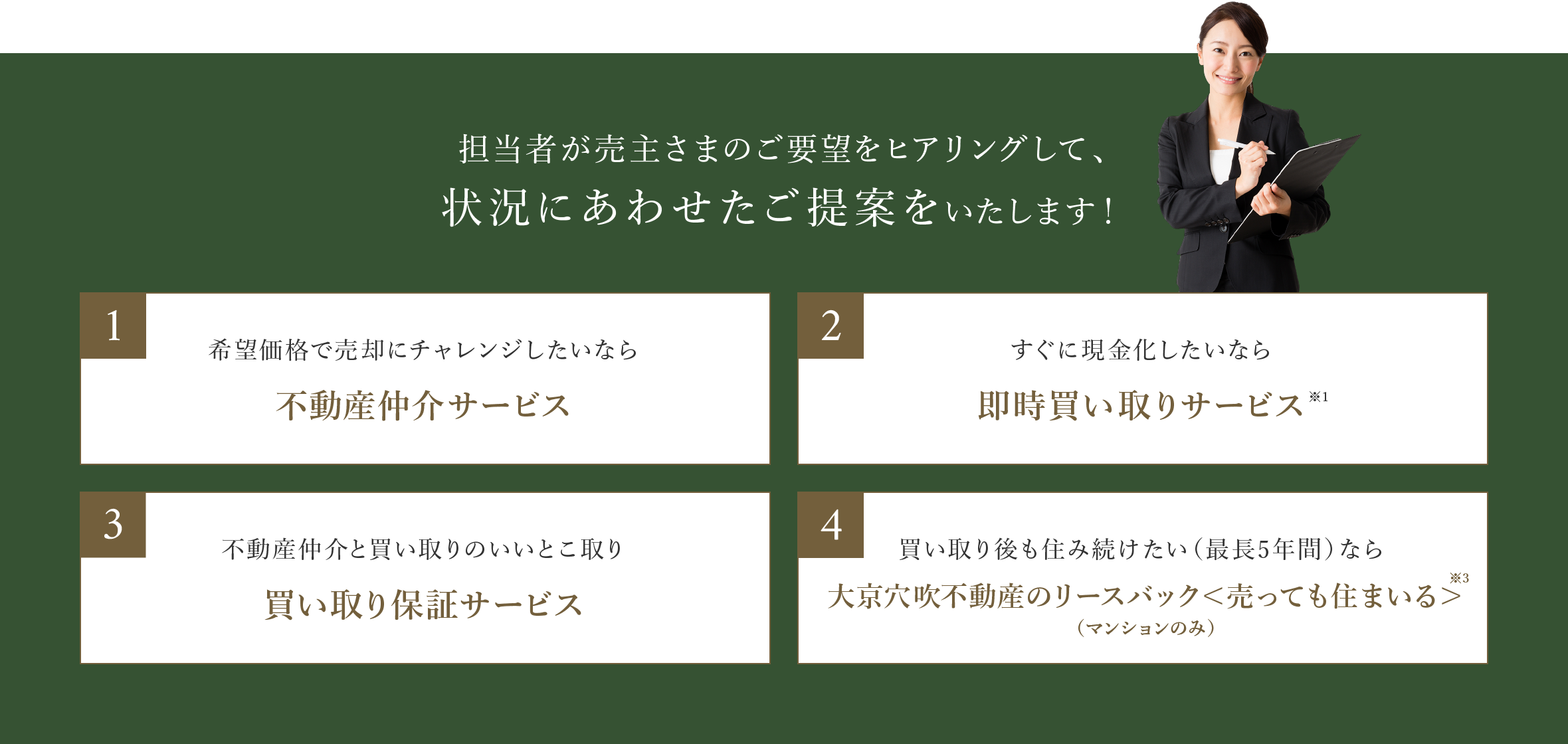 最適なご提案をいたします!