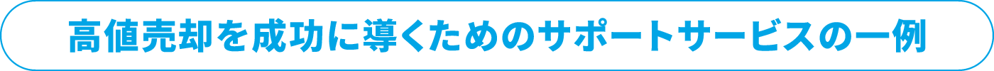 高値売却を成功に導くためのサポートサービスの一例