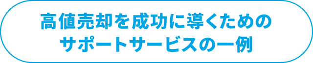 高値売却を成功に導くためのサポートサービスの一例