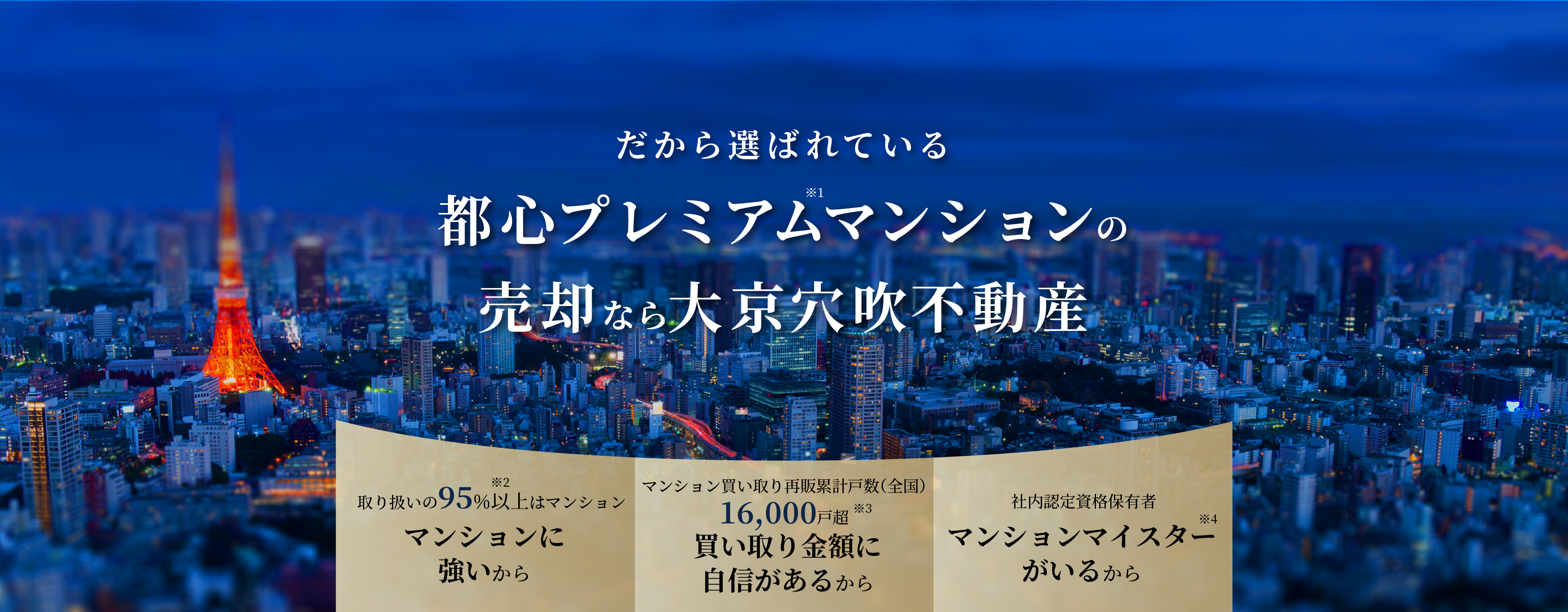 だから選ばれている都心プレミアムマンションの売却なら大京穴吹不動産