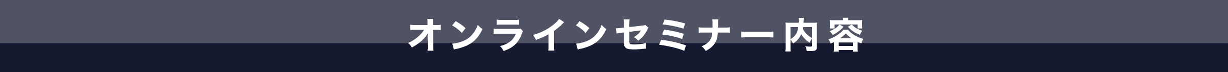 オンラインセミナー内容