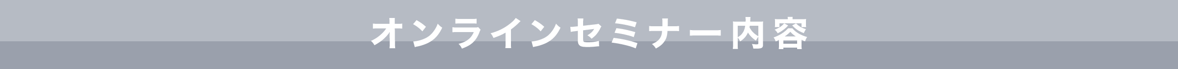 オンラインセミナー内容